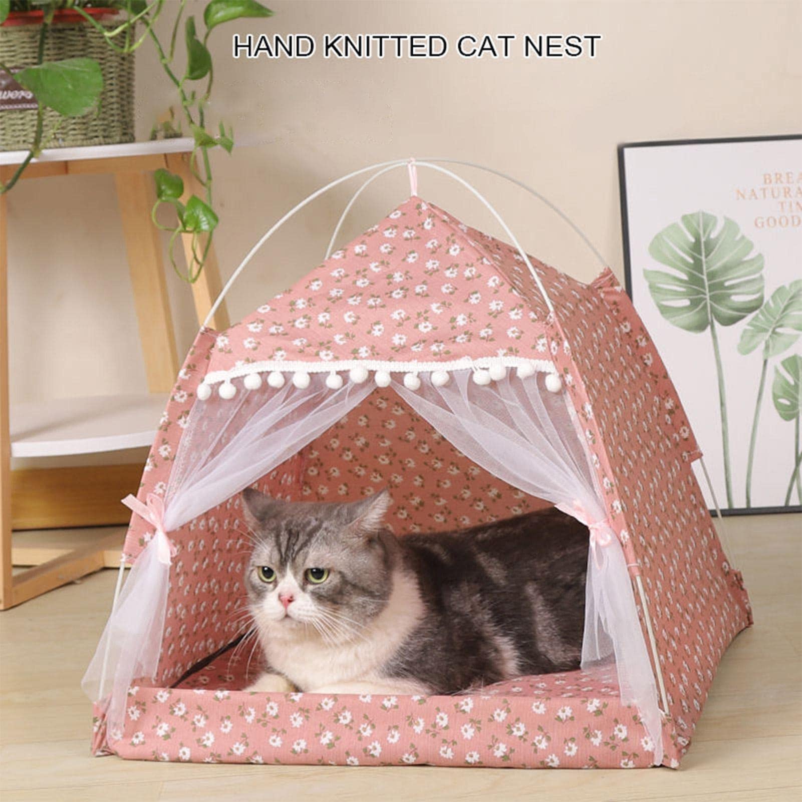 Amazon.co.jp: 猫テント洞窟ベッド、ペット猫テント室内、猫犬テント