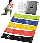 Slim Panda Resistance Bands, Set of 5 Skin-Friendly Resistance Loop Exercise Bands with 5 Strengths for Physical Therapy, Yoga, Pilates, Strength Training, Home Fitness & Gym - Carrying Case Included