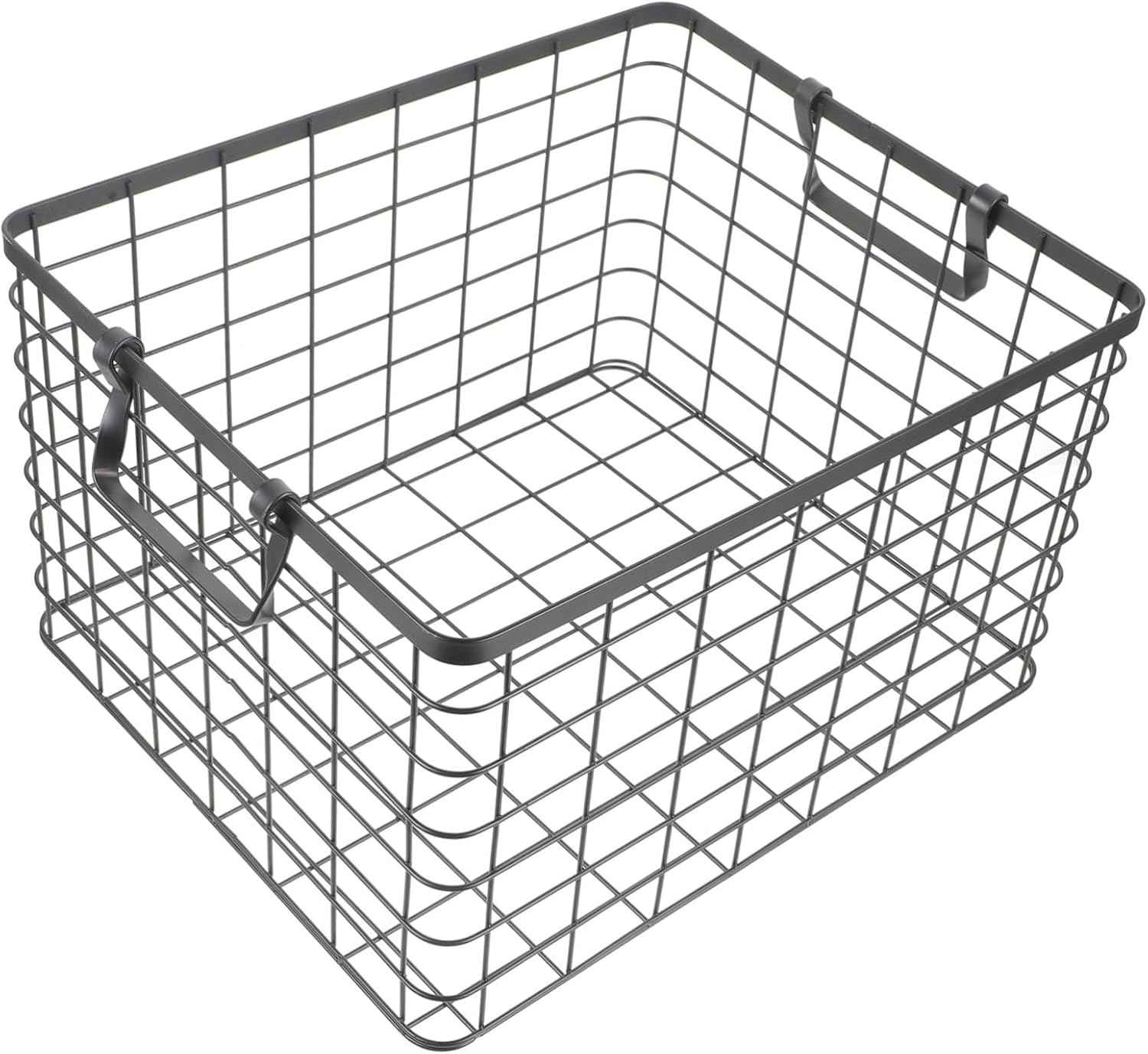 Hemoton Basket Wire Carrier with Foldable Handle Iron Large Capacity