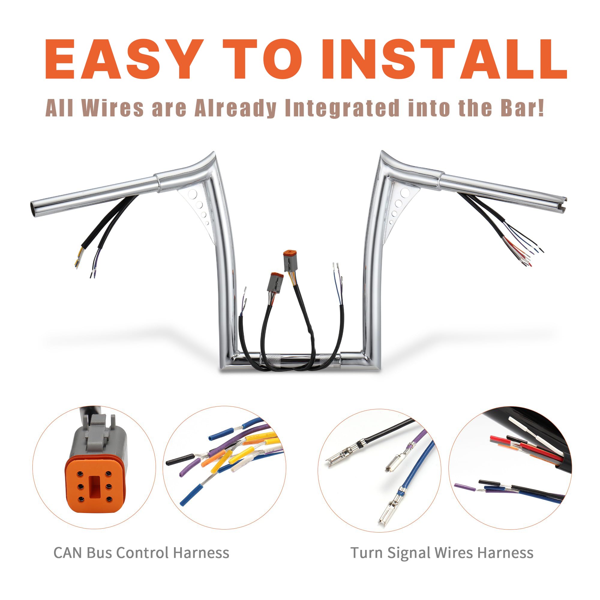 Kit Extension Câblage Guidon Ape Hanger 48" Harley Davidson 1996-2006