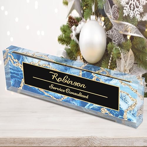 Miniatura 7 de Placas de nombre de escritorio para oficina, placas de identificación acrílicas personalizadas para escritorios, diseño de profesores, regalo de