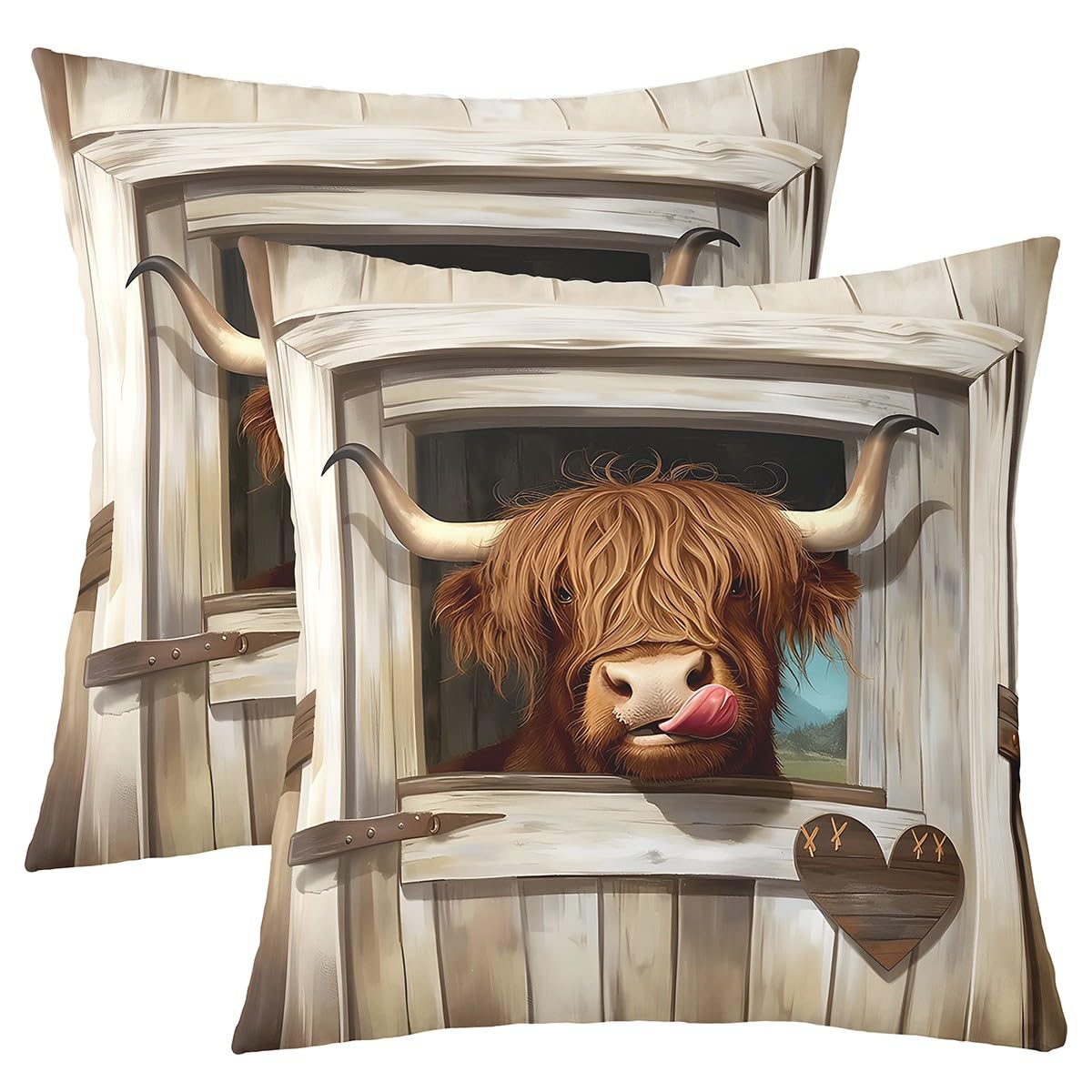 Housse de coussin vache des Highlands pour éveiller l'imaginaire des petits aventuriers
