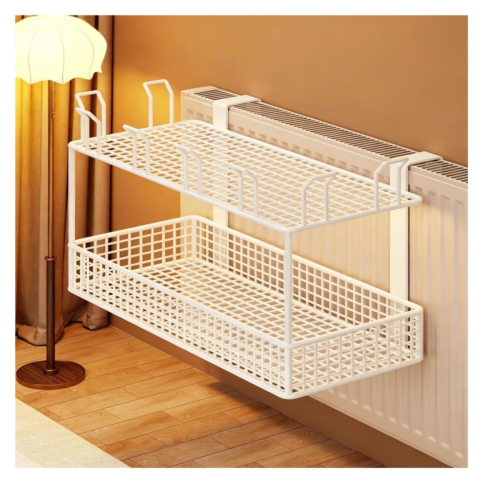 CghhDY Estante 2 Niveles Radiat/Rebord 40cm, Malla Sin Taladro