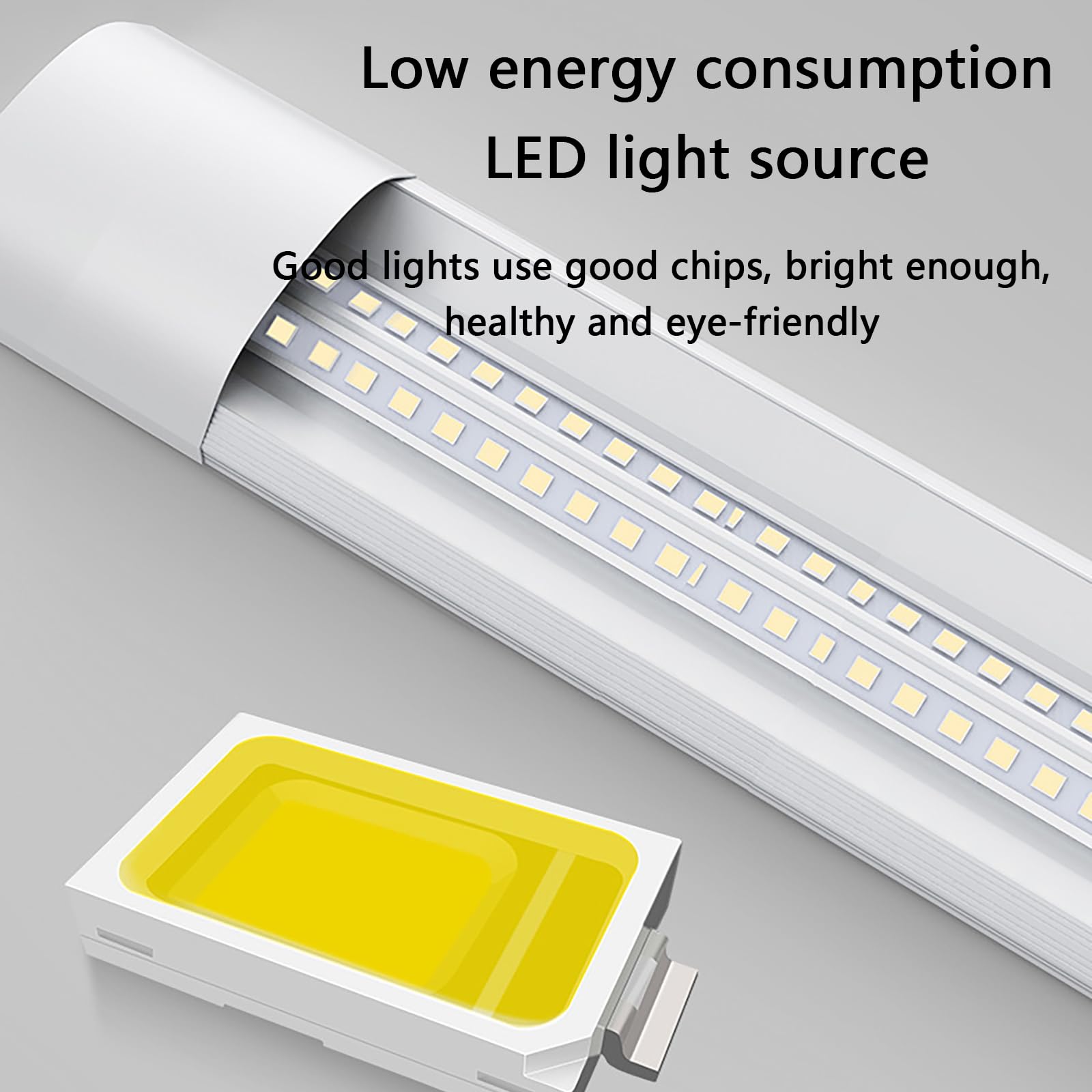 ARMAAN 3.9ft Led Batten Light, 6500K 4500LM, LED Tube Light Office Ceiling Strip, Perfil Bajo, Luz Fluorescente Para Garaje, Cocina, Taller No Empalmable,60cm-8pc
