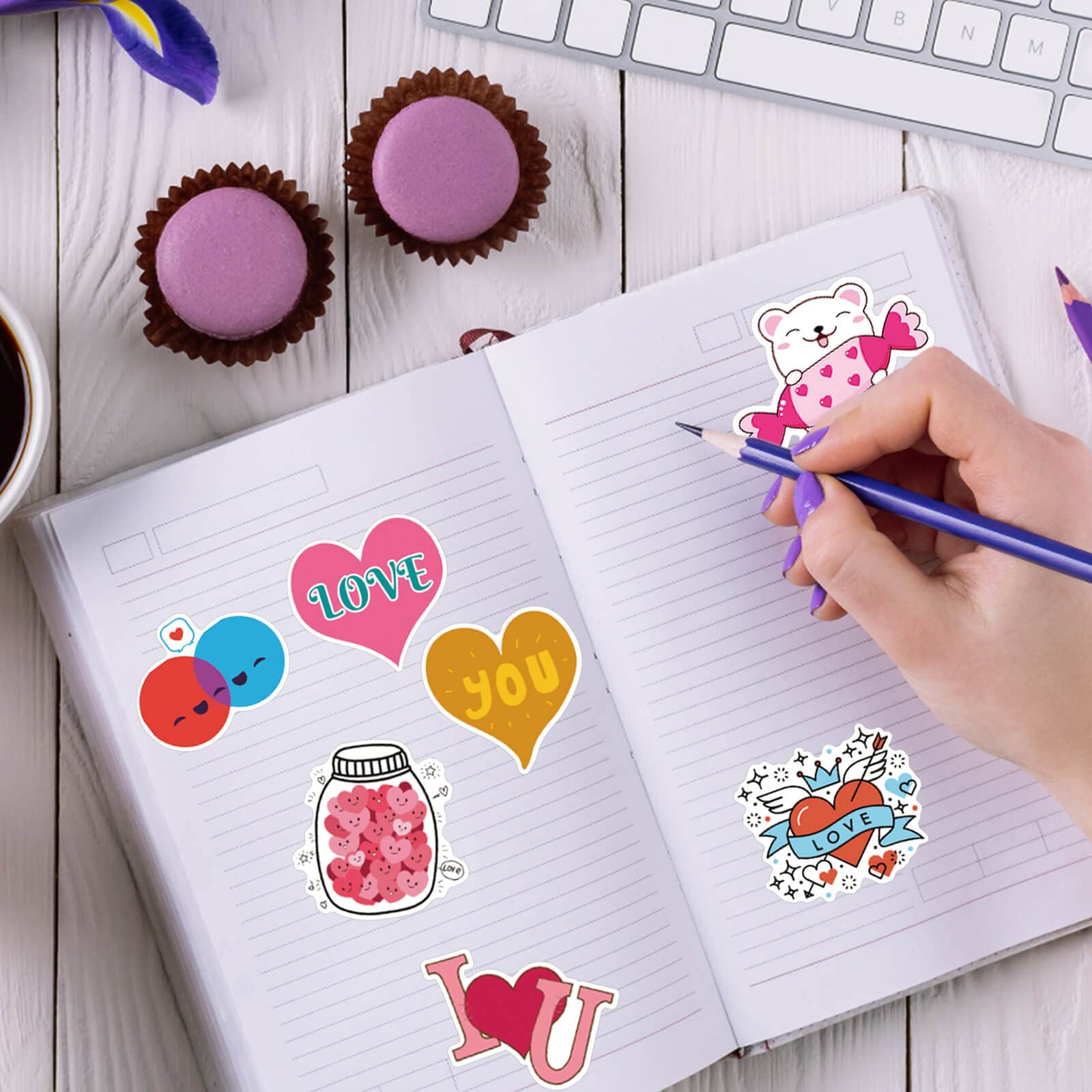 Vetrofania San Valentino - Cuori Adesivi - Rosso - Vetrine Per