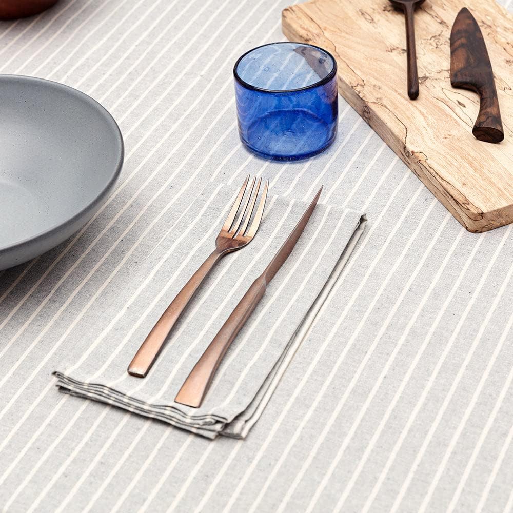 Cotton Denim Storage Basket | Rectangular - Striped | Handcrafted Baskets, Upcycled Environmentally Friendly Fabric | For Toys, Laundry, Books | 15x10x9.5 in