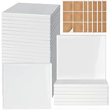 36 PCS Sublimation Coasters Glossy Glazed Ceramic Tiles with Cork Backings | 4 Inch White Blanks Creative Hobbies Ready to Paint Ceramics for Alcohol Ink, Acrylic Pouring, Painting, Decoupage, Square