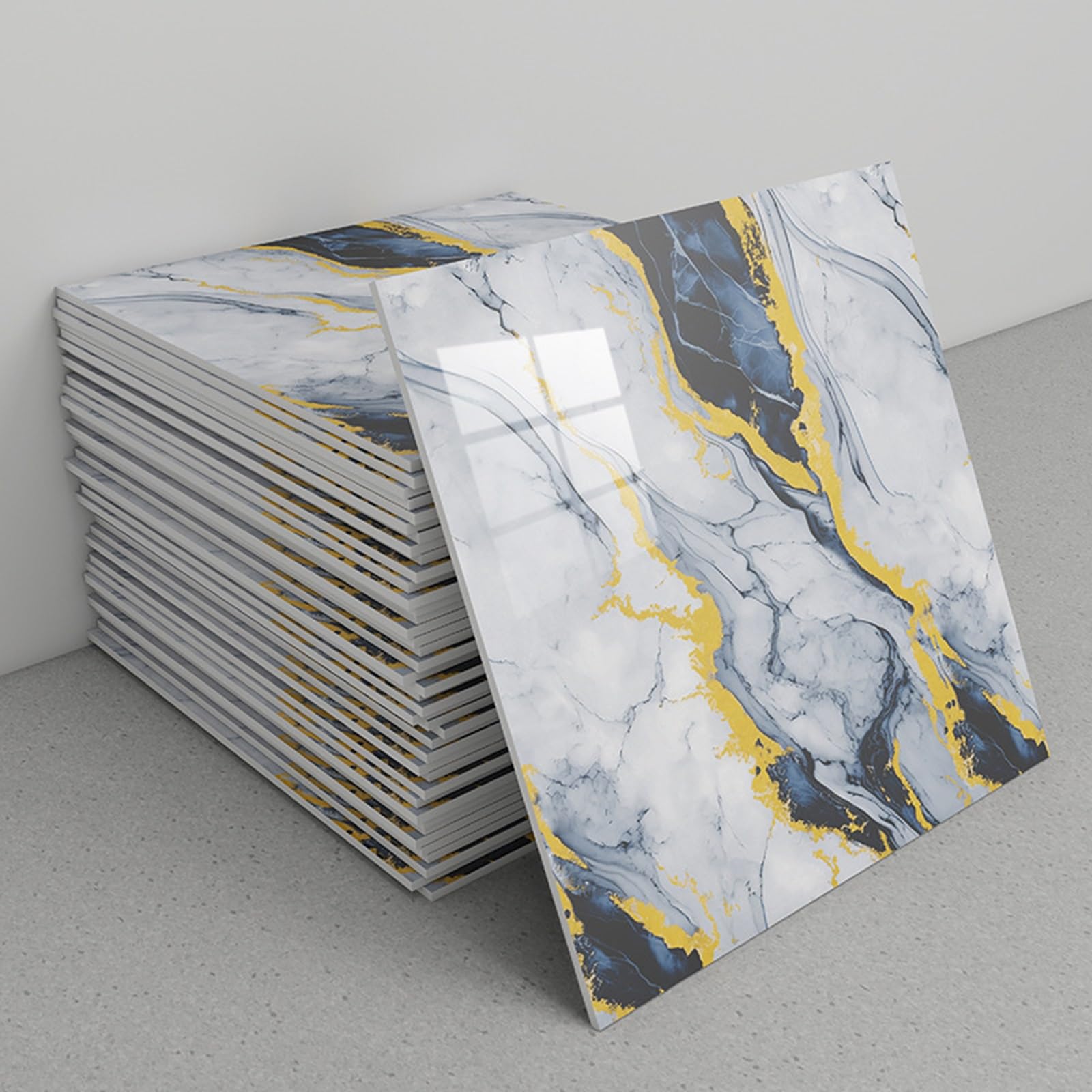 Marble Tile Stickers, Peel and Stick Marble Backsplash Tiles, 30x30cm, Pack of 30