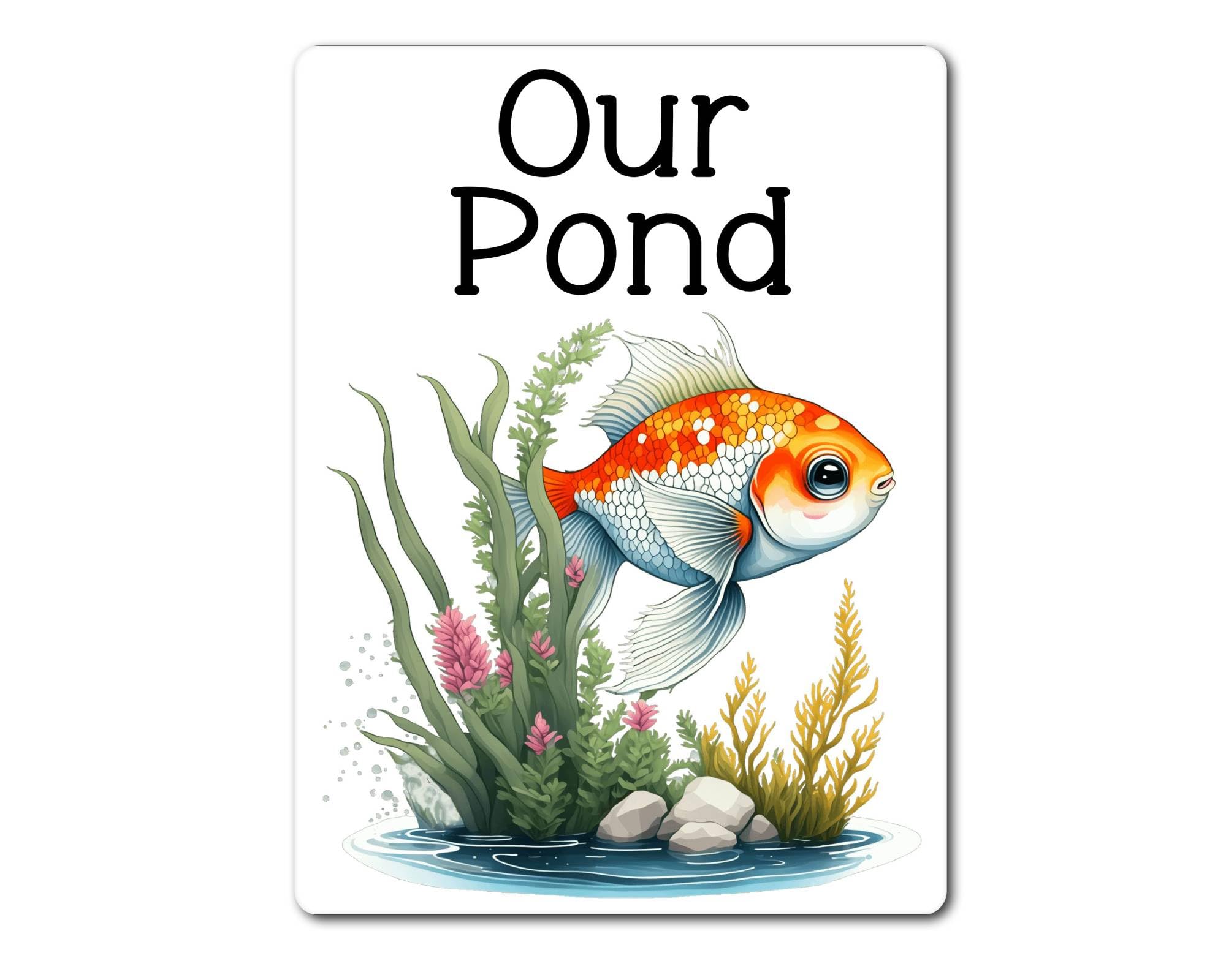 Decalarama Pond Metal Sign Gift – Our Pond - Family Fun Fish Home Novelty Aluminium Present