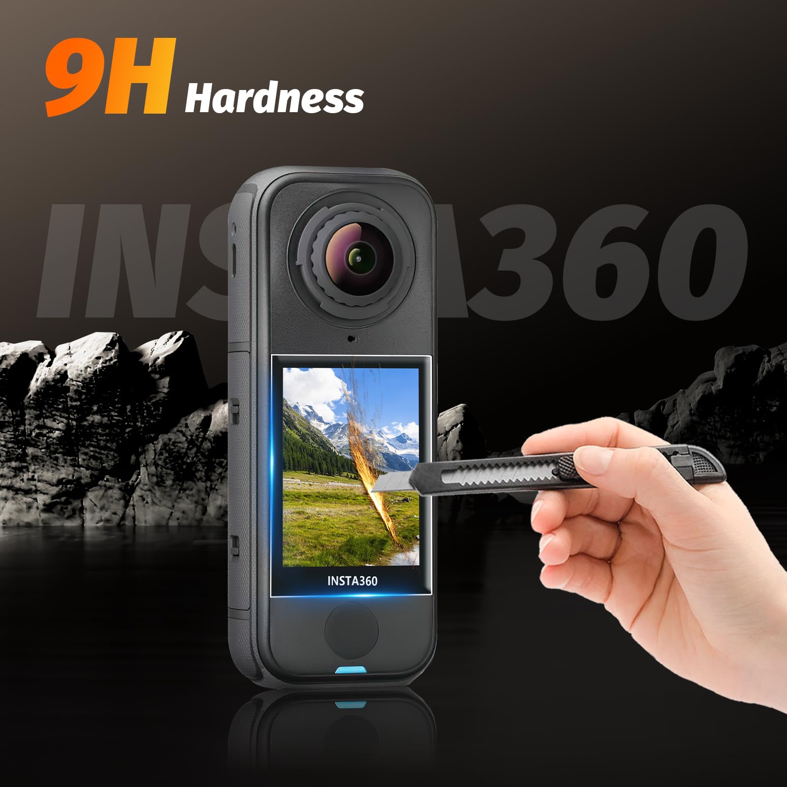 AMAZEAR Protezione Schermo per Insta360 X4 Air Action Camer (confezione da 3), accessori Insta 360 X4 Air, pellicola in vetro temperato impermeabile, anti-graffio, anti-impronte, anti-bolle