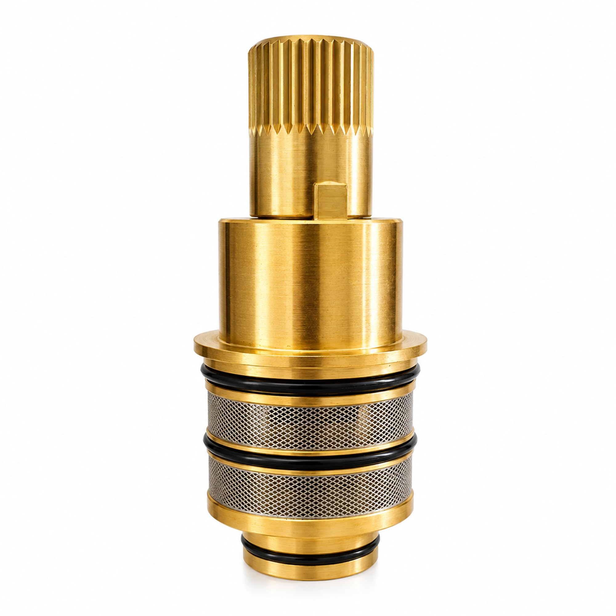 47483000 3/4" Brass Thermostatic Compact Cartridge with Expansion Thermocouple (Turbostat), Upgrade Replacement for GROHE 47483000 Plastic Version, Fits 3/4" Thermostatic Mixing Valves