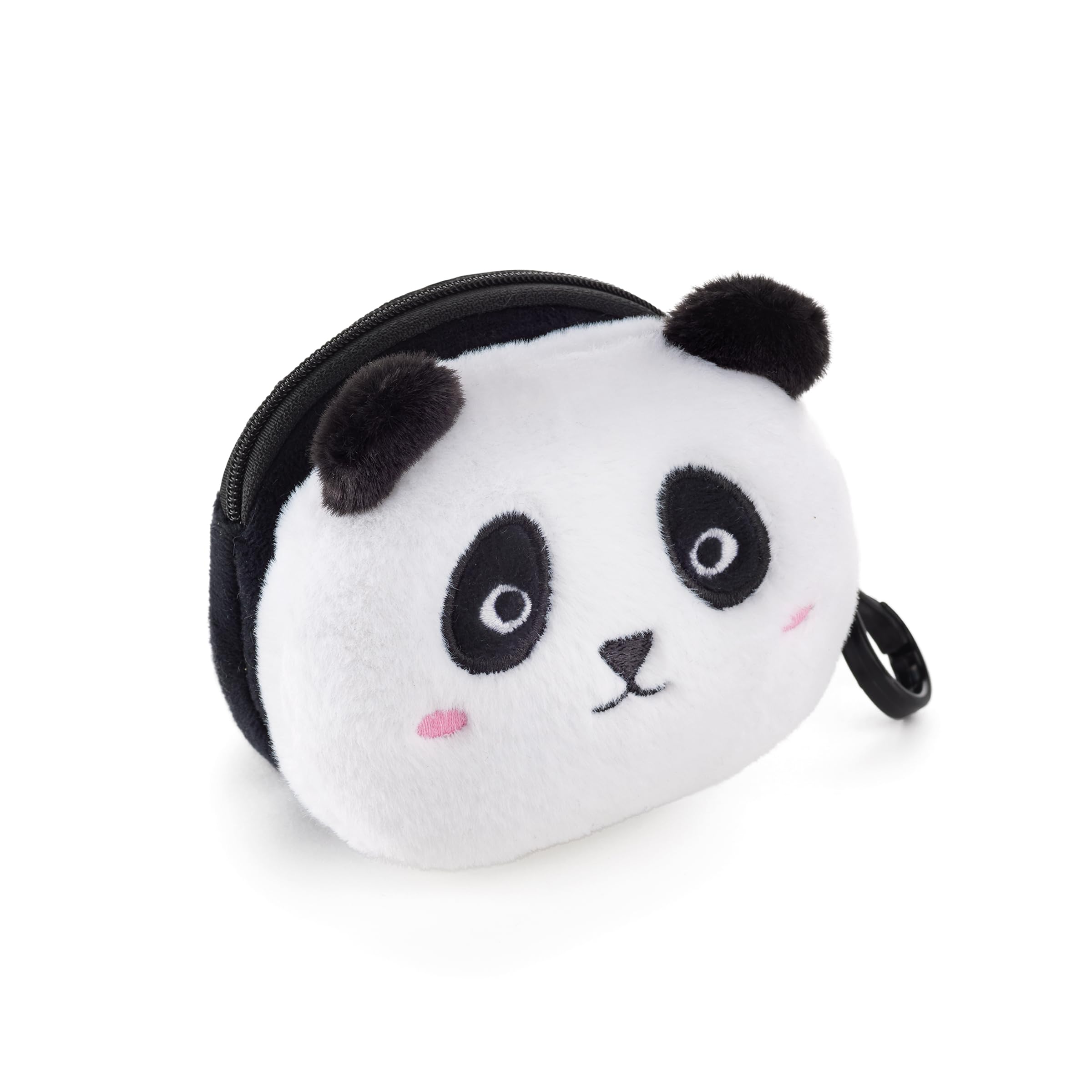 Back2Fun - Plush Coin Purse, Size 95 x 95 x 60 mm, White Black, 95 x 95 x 60 mm, Panda