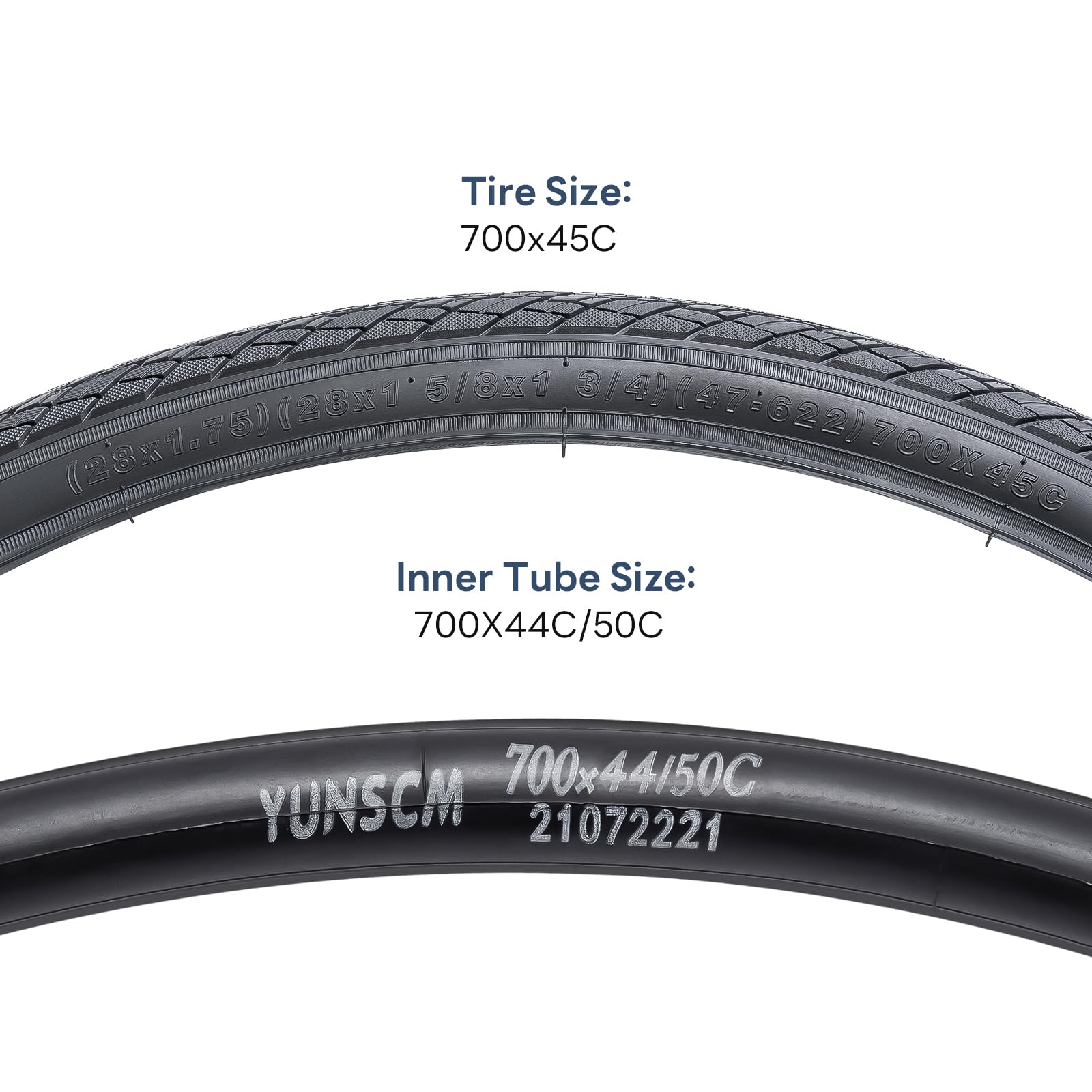 YunSCM 2 neumáticos de bicicleta plegables de 28 pulgadas, 28 x 1,75, 700 x 45 C, revestimiento 47-622, compatible con 28 x 1,75 y 700 x 45 C, para ciudad/carretera