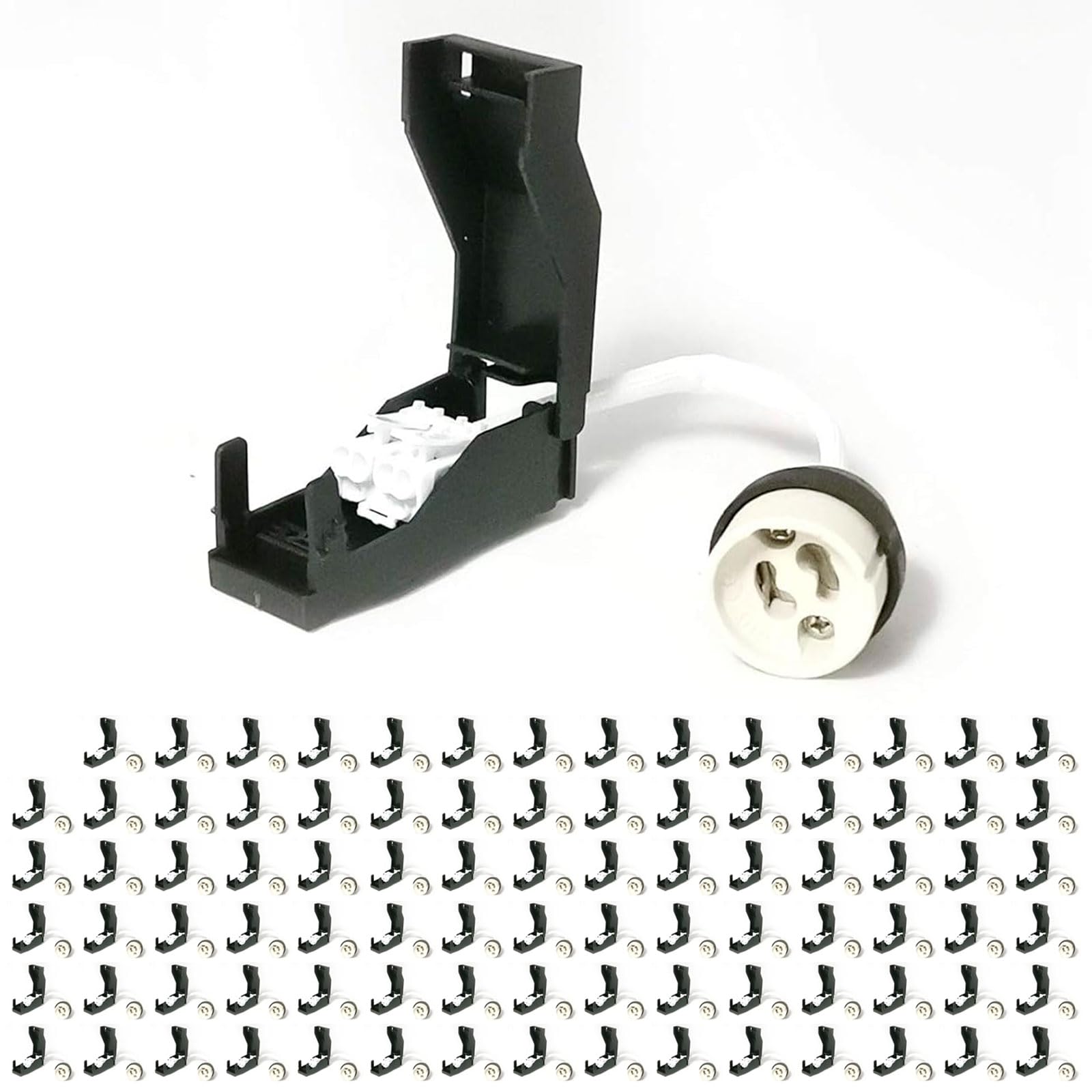 90 Douilles GU10 en Céramique Automatique 230V classe 2 avec Câbles Isolés pour Lampes et Ampoules LED GU10