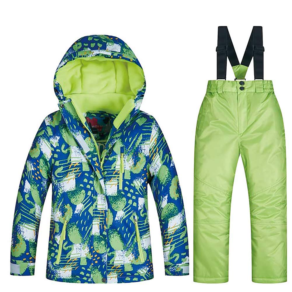 Girls/Boys Snowsuits Hooded Insulated Windproof Winer Coats Ski Jacket Snow Pants Set
