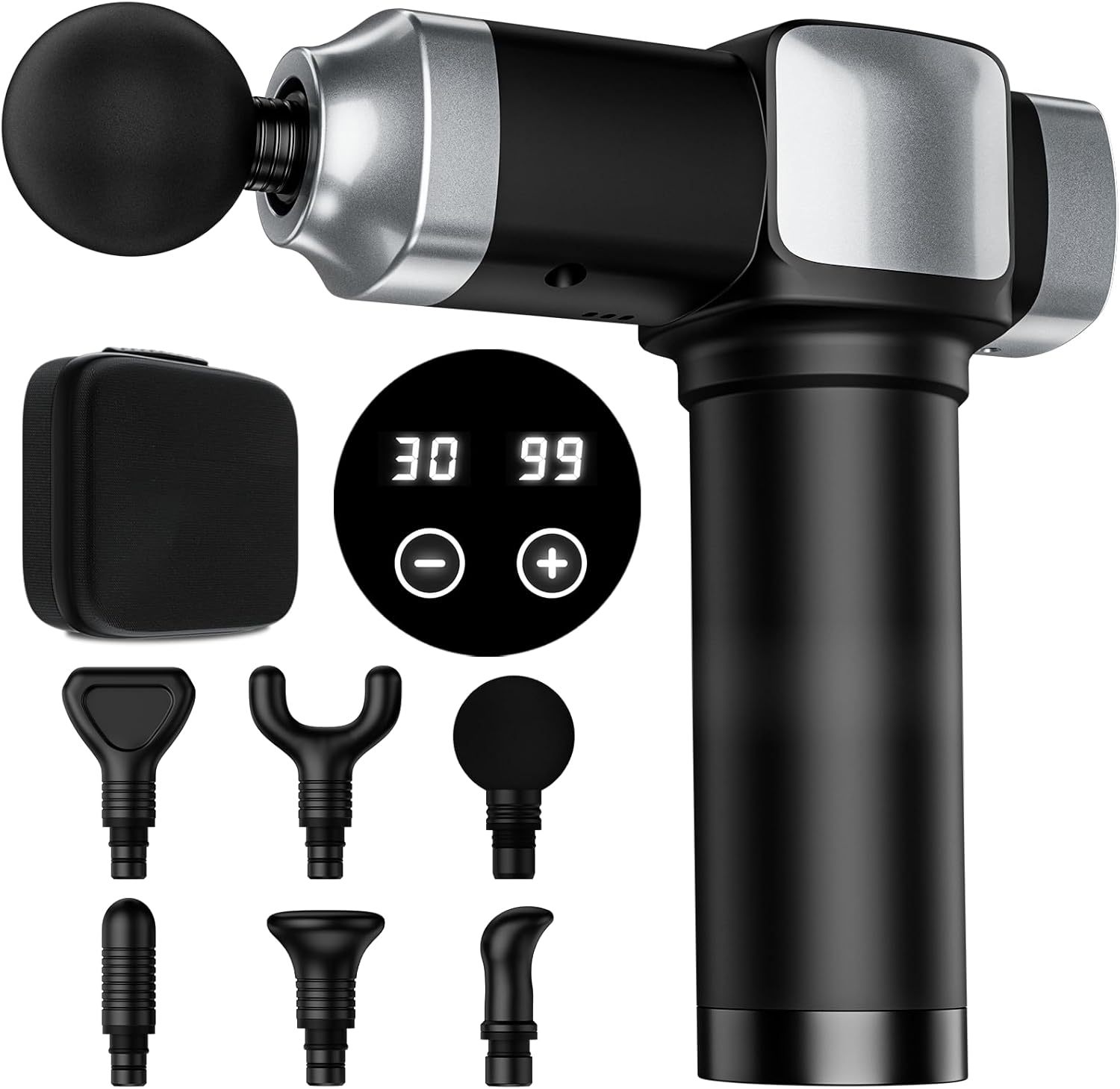 APHERMA Massage Gun – 30-Speed Handheld Massager Relaxation Device with 6 Attachments, Ultra-Quiet Portable Body Massager Gun with LED Display & Travel Case (Black) APHERMA Massage Gun – 30-Speed Handheld Massager Relaxation Device with 6 Attachments, Ultra-Quiet Portable Body Massager Gun with LED Display & Travel Case (Black)