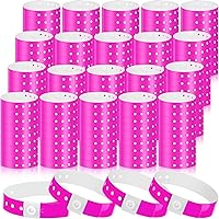 Vista 23 de Henoyso 600 pulseras de plástico de colores surtidos para eventos, pulsera de vinilo de plástico para eventos, identificación de banda de brazo