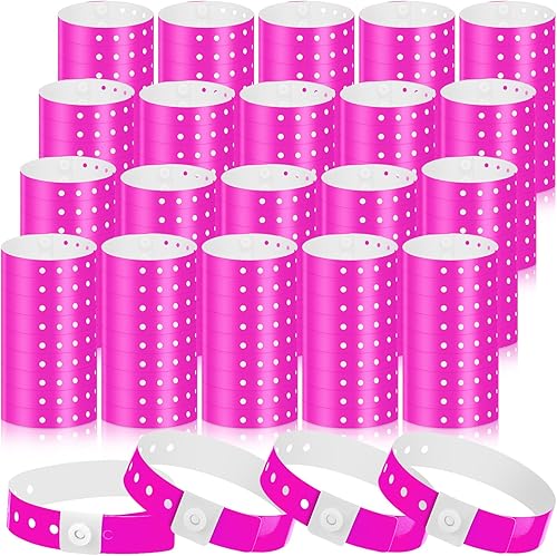 Miniatura 24 de Henoyso 300 pulseras de plástico multicolor para eventos, pulsera de vinilo de plástico para eventos, identificación de banda de brazo
