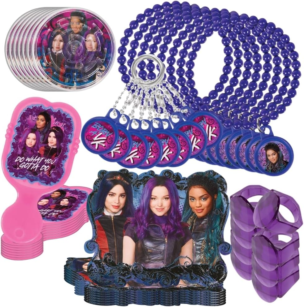 Purple & Pink Disney Descendants 3 Mega Mix Party Set - 11.5" x 9", Pack Of 48 | Fun & Adorable Design - Perfect For Fan Gatherings & Birthdays
