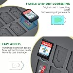 DLseego Game Card Case for Switch Lite/Switch/Switch OLED, Circle Medallion Design Switch Game Cartridge Memory Card Portable Storage with 12 Game Card Slots and 12 Micro SD Card Slots-Blue