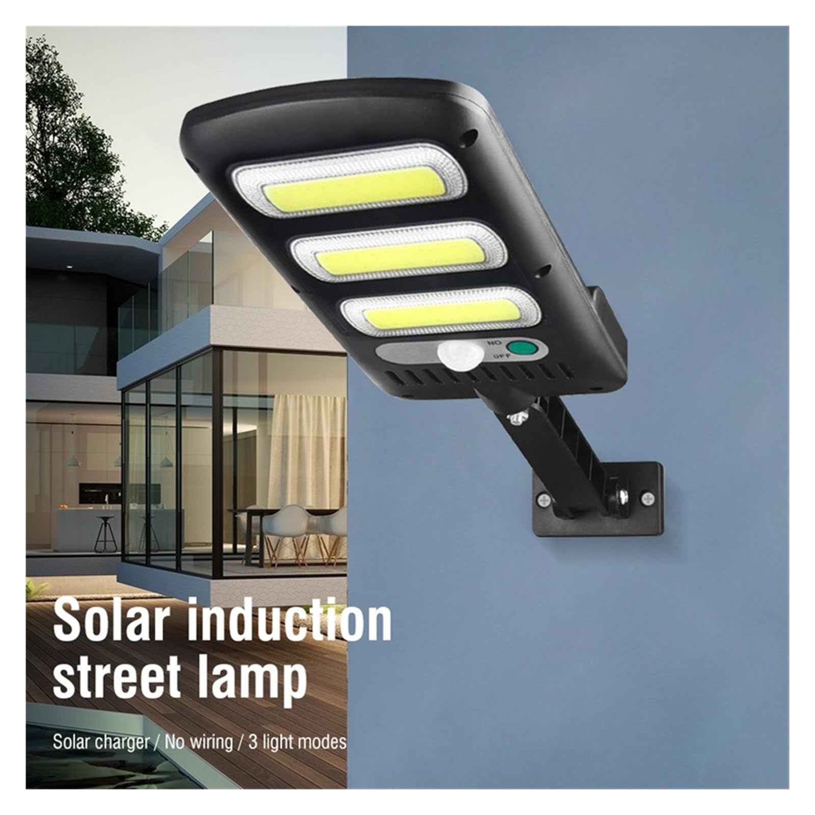 Lampy Solarne Zewnątrz, Czujnik słoneczny oświetlenie uliczne zewnętrzne IP65 213 LED czujnik ruchu słonecznego kinkiet z 3 trybami oświetlenia światła do wystroju domu,Do ogrodu, ulicy, werandy(60CO