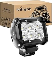 Vista 1 de Nilight Barra de luz LED, 18 W, 1260 lm, todo terreno, conducción, antiniebla, iluminación de trabajo para camioneta, tractor, camioneta, barco