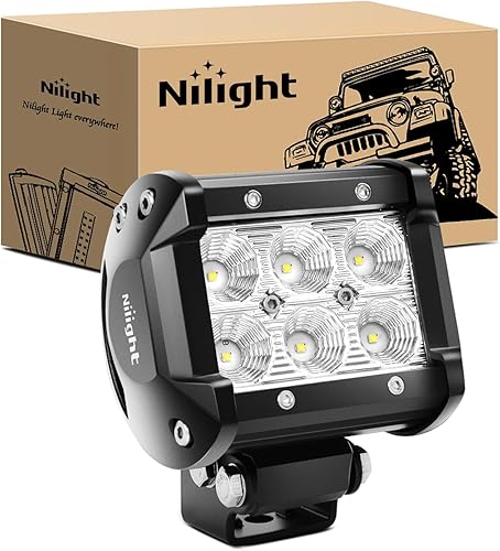 Miniatura 13 de Nilight Luces LED de 4 pulgadas, haz de punto ámbar, luces antiniebla, 2 unidades, 18 W, iluminación de trabajo todoterreno para camión, ATV, UTV,
