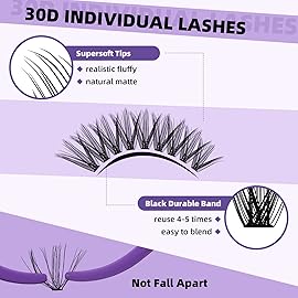 B&Qaugen Lash Clusters with Bottom Lashes 10-18mm 30D D Curl Individual Lashes Cluster Eyelash Clusters Wispy with 2 Styles Bottom Lash Extension DIY Lash Extensions at Home (30D-D-MIX10-18)