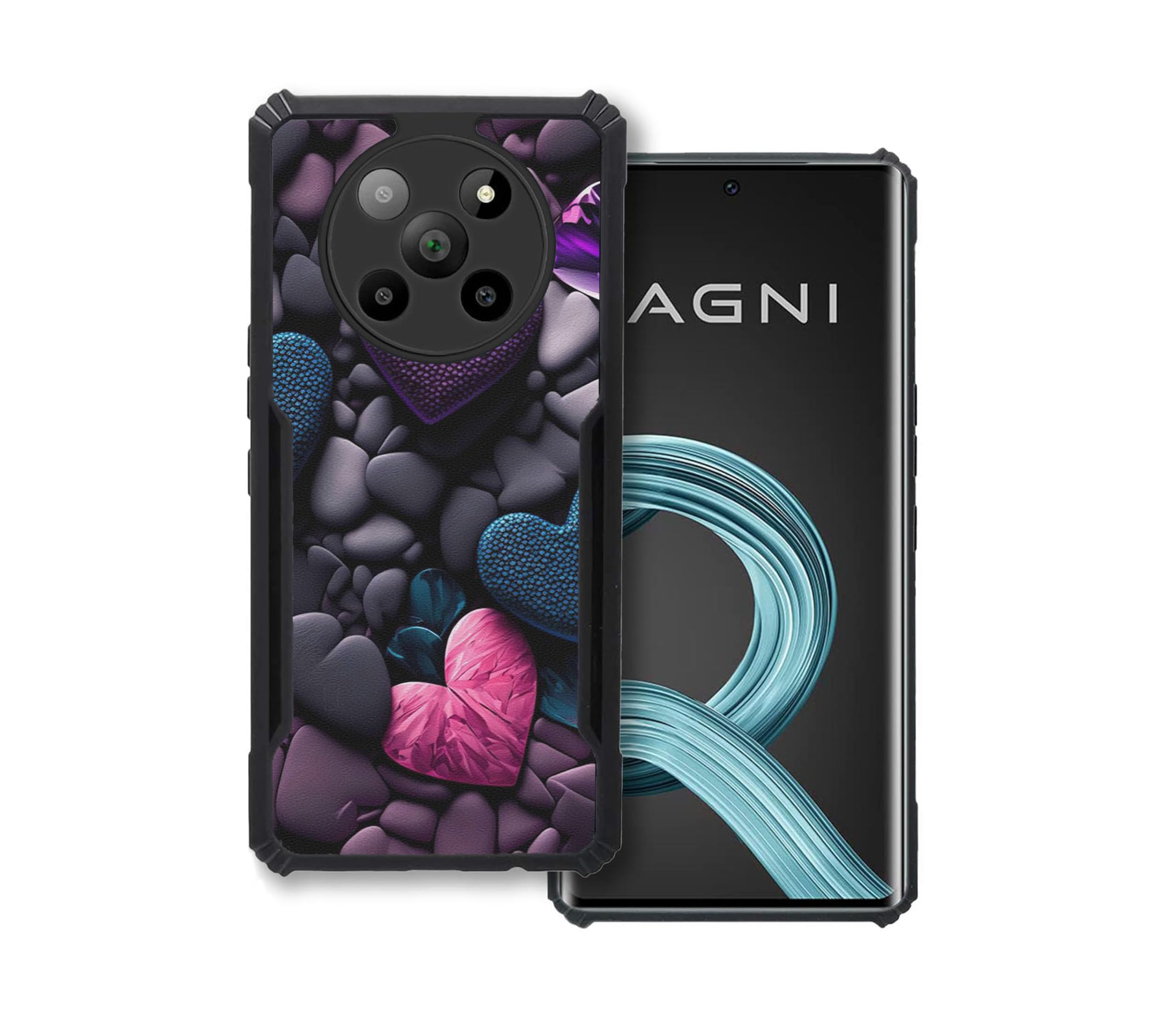 COBERTA Back Cover for Lava Agni 2 5G Back Cover Case - Dark Color Hearts Confetti Love PT99 D16005 (B0CSXHT6W7) Amazon Price History, Amazon Price Tracker