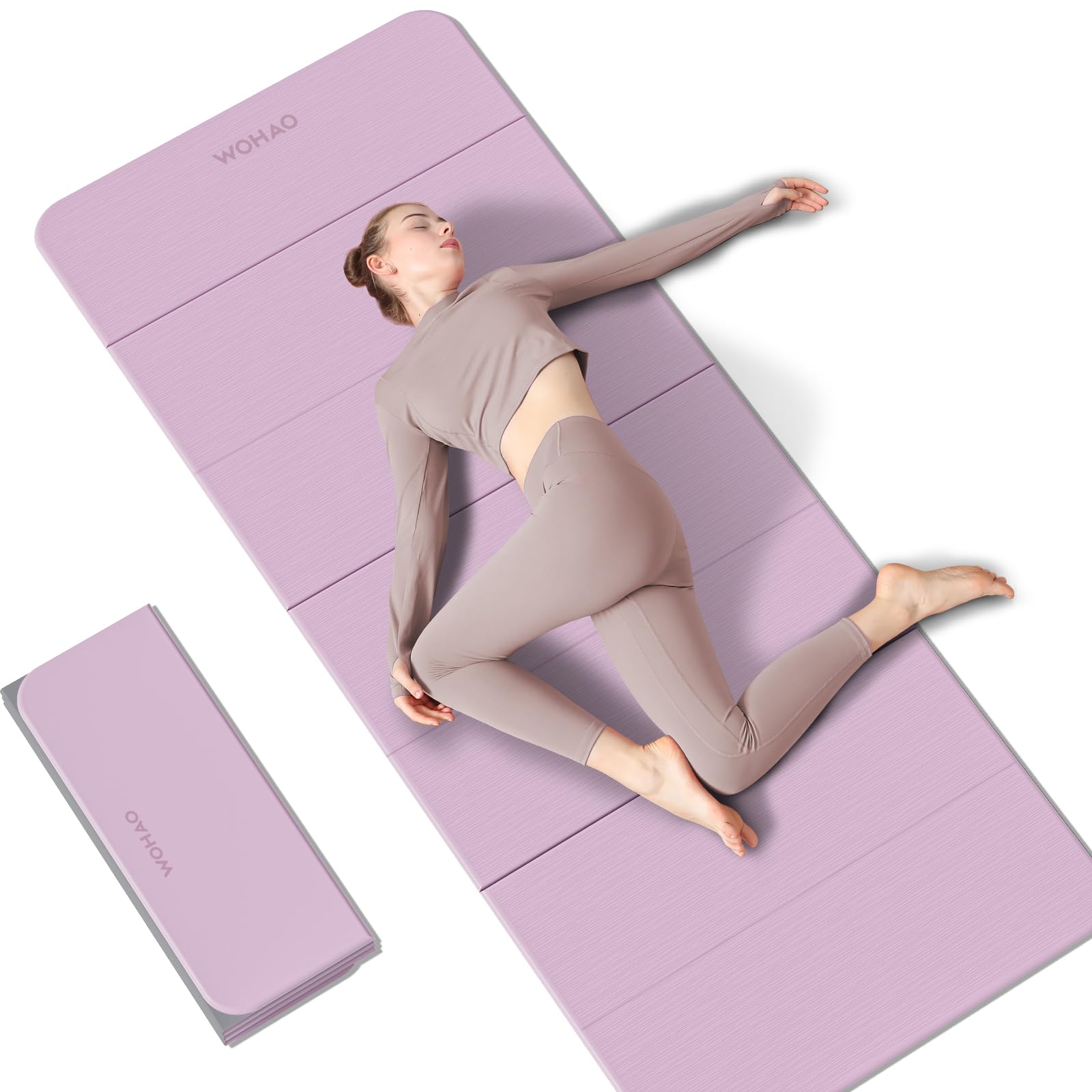 Esterilla de yoga de 7 pliegues de 70 x 24 a 1/2 pulgadas de grosor, tapete de ejercicio plegable, tapete de TPE antideslizante compacto para viajes, almacenamiento, yoga y gimnasio en casa