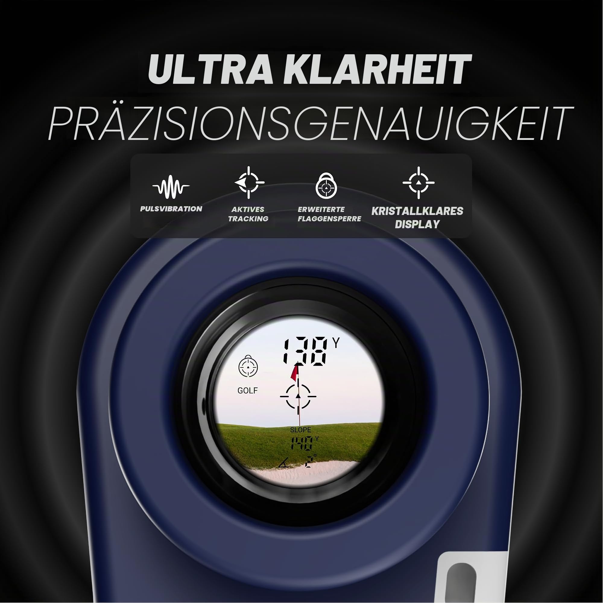 Blue Tees Golf Series 3 Max+ Golf Entfernungsmesser mit Neigungsschalter, 1000 Yards Entfernungsmesser, 7-fache Vergrößerung, Laser-Entfernungsmesser, Neigungsmessung, Magnetleiste,