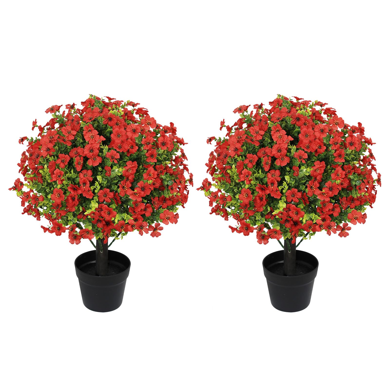 Aoutyers 24 Artificial Potted Plants Outdoor Set of 2
