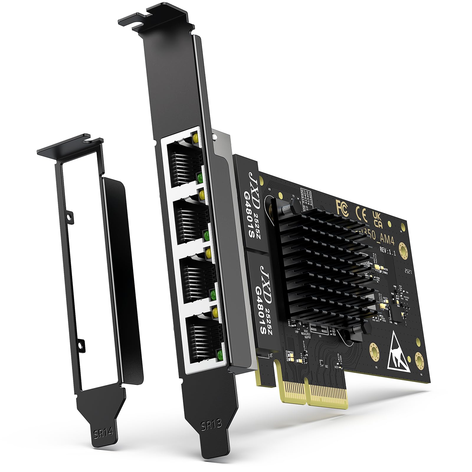 4 Port Gigabit PCIe RJ45 Network Card with Intel I350-T4 Controller | VunLink Quad Port 1GbE Ethernet NIC Adapter, PCI Express x4/x8/x16 1000Mbps Server NIC, Windows/Linux, Low Profile Bracket-picture-13
