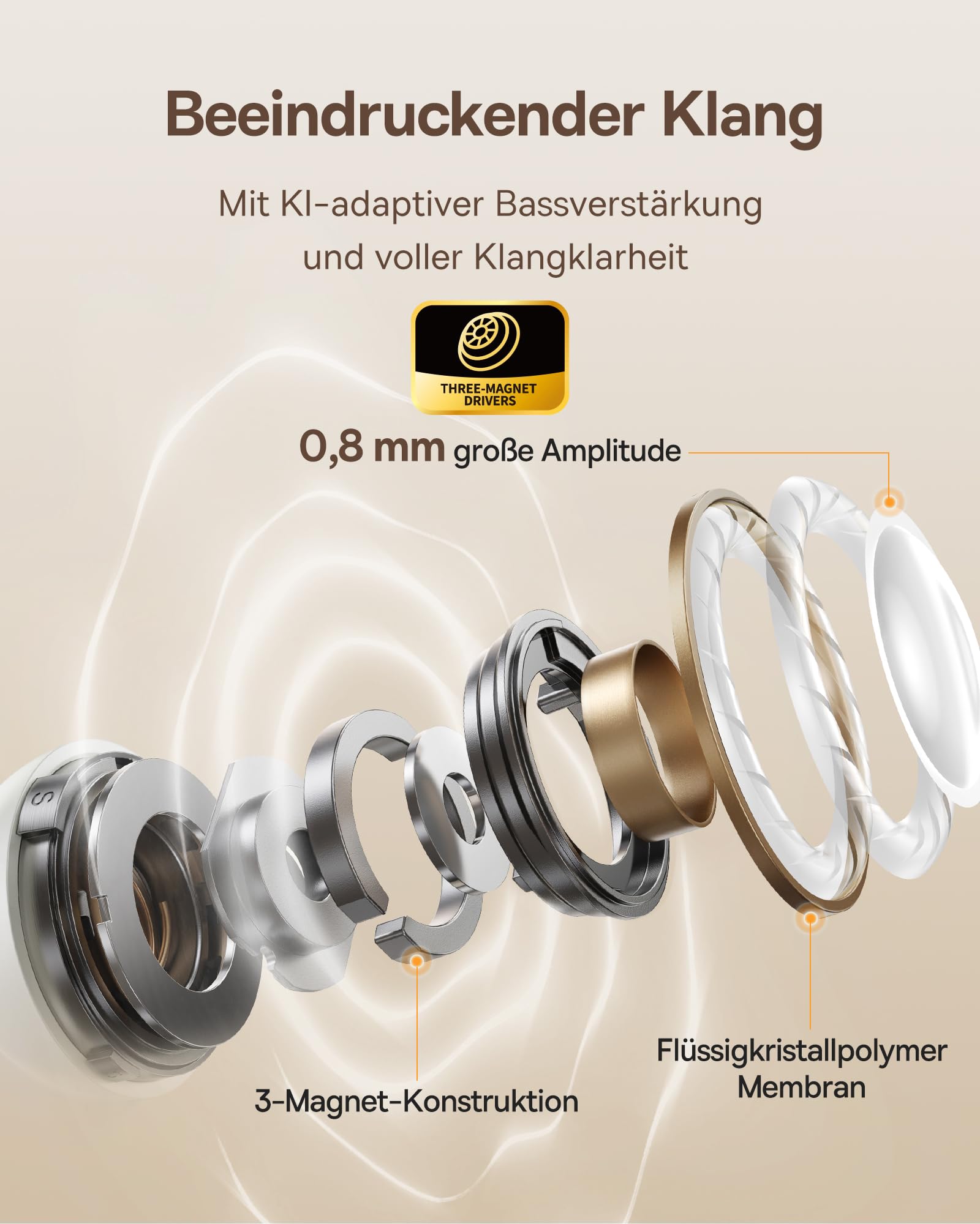 Baseus Bowie MC1 słuchawki open ear, uchwyt na ucho z imponującą jakością dźwięku, adaptacyjnym wzmocnieniem basu, Bluetooth 5.4, redukcją szumów podczas połączeń, IP57, 40H pracy na baterii, 5,2g