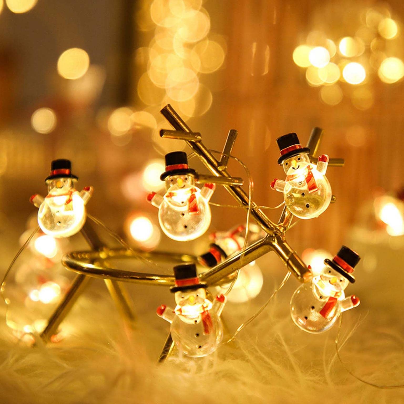 Santa Claus/Reindeer/Snowman Christmas String Lights, 9.8 FT 30 LED Battery Operated Waterproof Xmas Fairy String Lights for Indoor/Outdoor Decorations