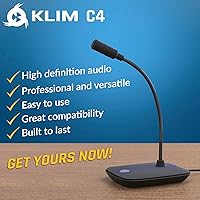 Vista 2 de KLIM C4 Micrófono de computadora con botón de silencio - Micrófono USB para computadora y consola - Micrófono de escritorio profesional con audio