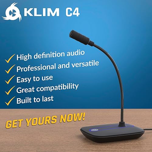 Miniatura 2 de KLIM C4 Micrófono de computadora con botón de silencio - Micrófono USB para computadora y consola - Micrófono de escritorio profesional con audio de