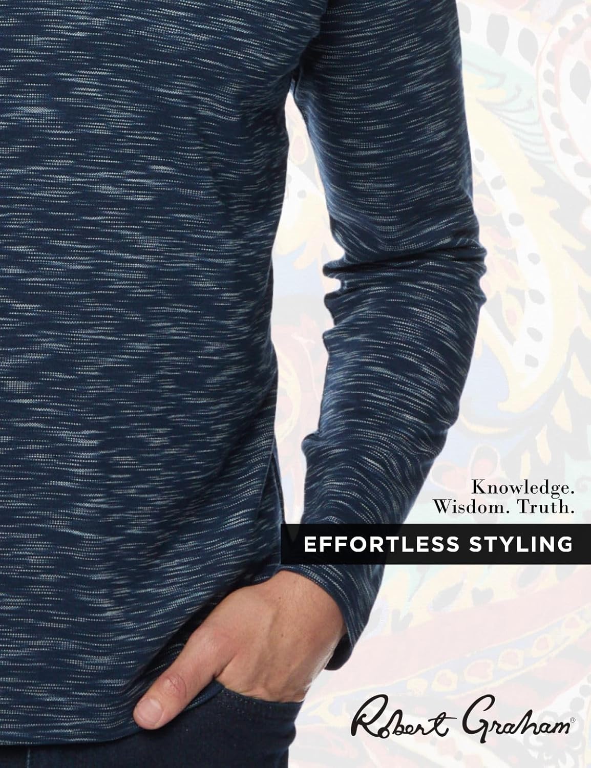 Robert Graham Mens Thales Long Sleeve Knit Polo Shirt - Image 4