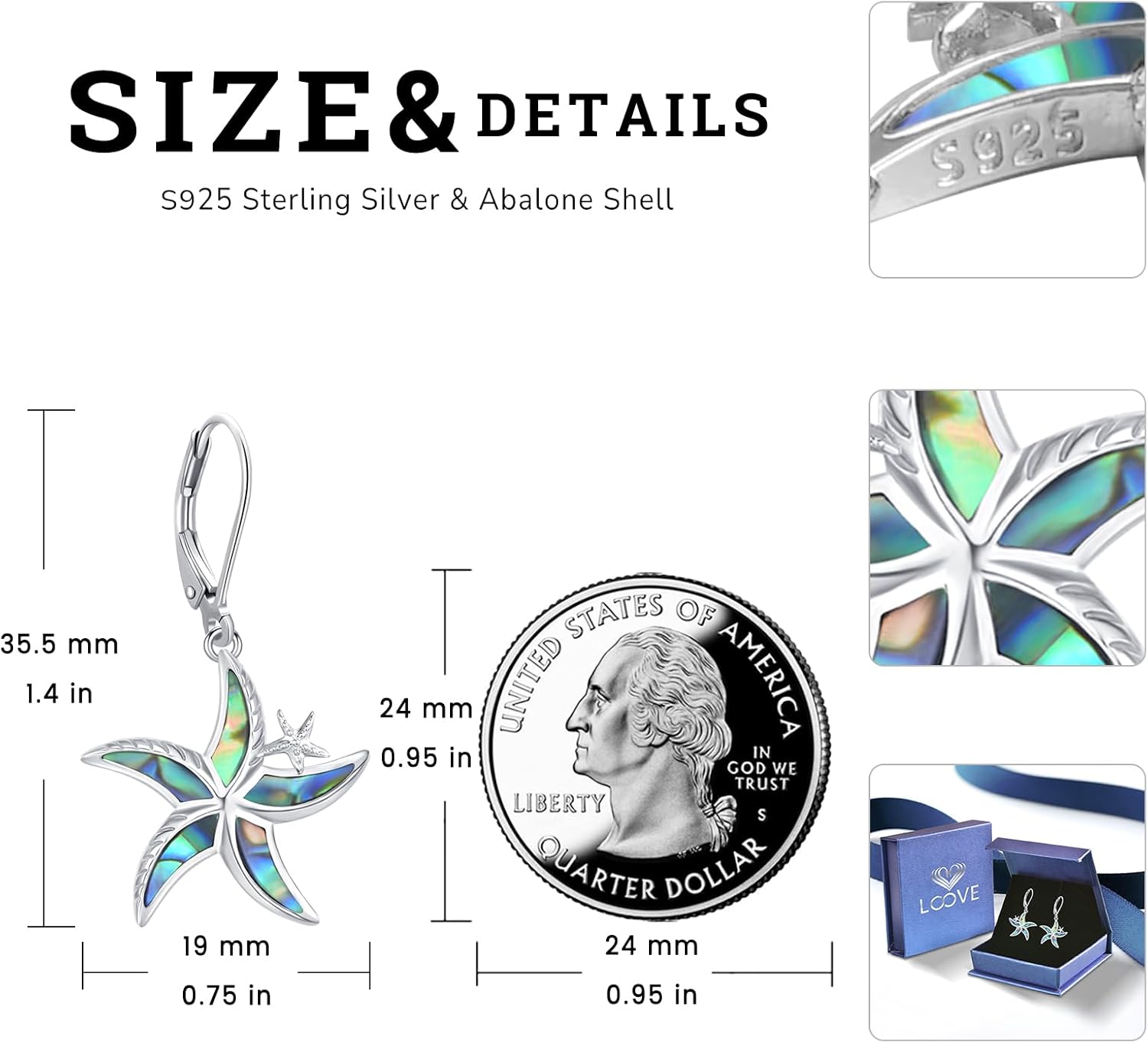 Black Cat/Turtle/Moonstone//Turquoise/Flower/Tree of Life Earrings Sterling Silver Cute Animal Leverback Dangle Earrings Jewelry Gifts