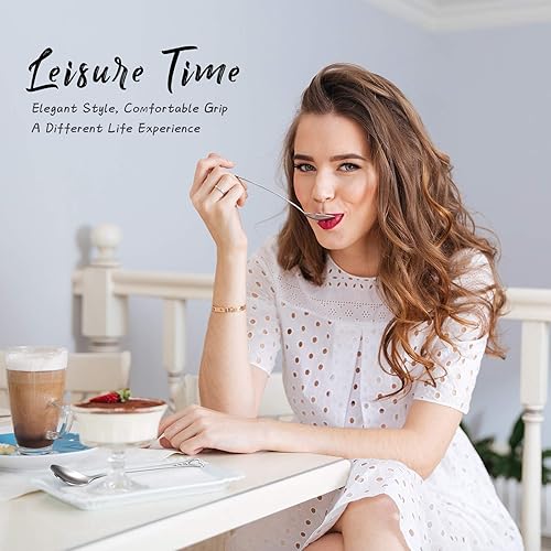 Miniatura 5 de Patelai Juego de 12 cubiertos de té de acero inoxidable con forma de corazón, cuchara de azúcar para café, pastel de helado, postre para el hogar,