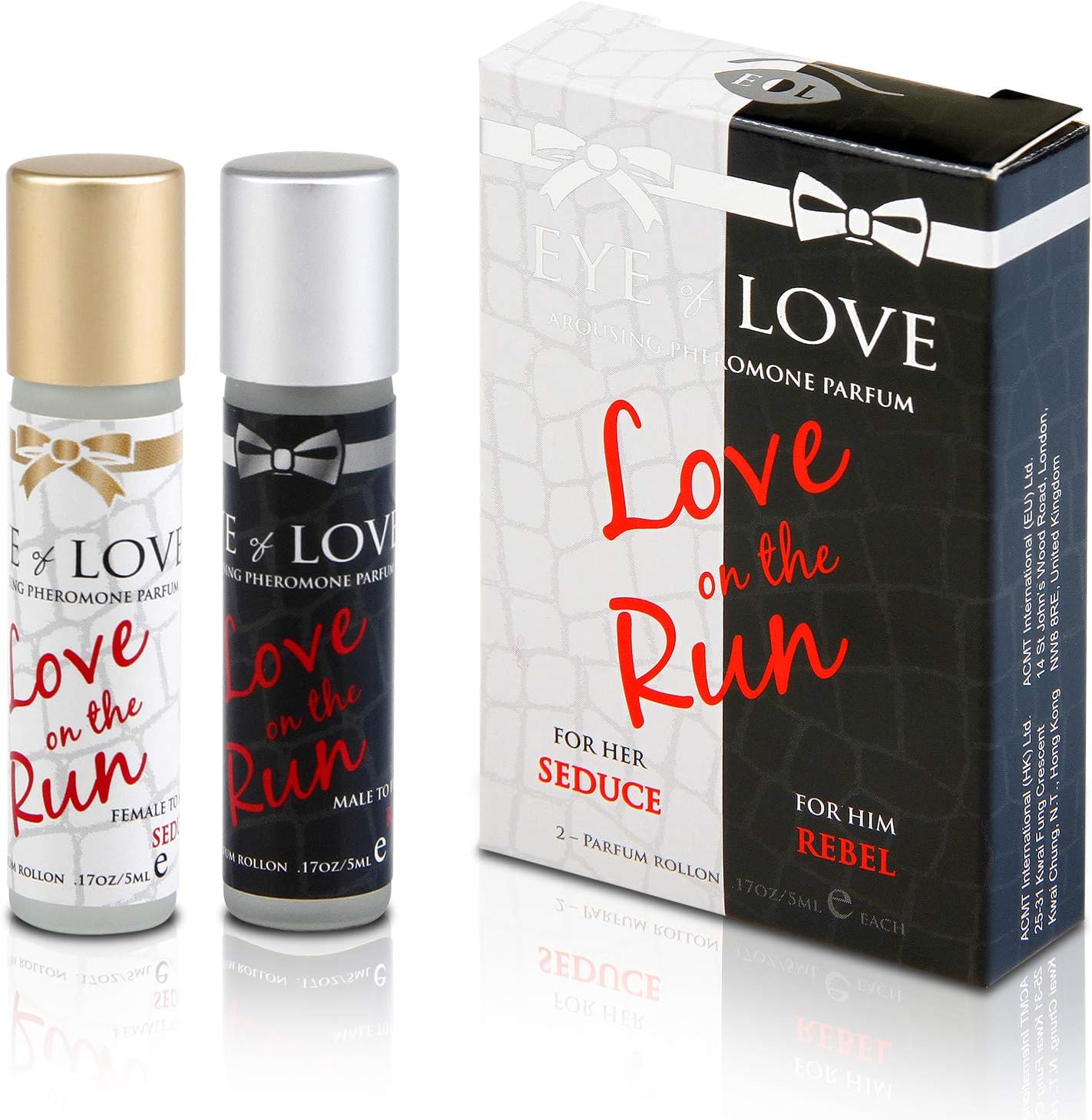 Eye Of Love Double Pack of REBEL and SEDUCE Pheromone Perfumes for men and women - Extra Strength Human Pheromones Formula - 5ml each