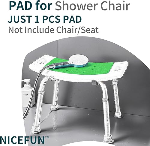 Miniatura 6 de Cojín suave para asiento de ducha, tapete para silla de baño de 14 x 10 pulgadas, almohadilla de espuma antideslizante para silla de ducha, tapete