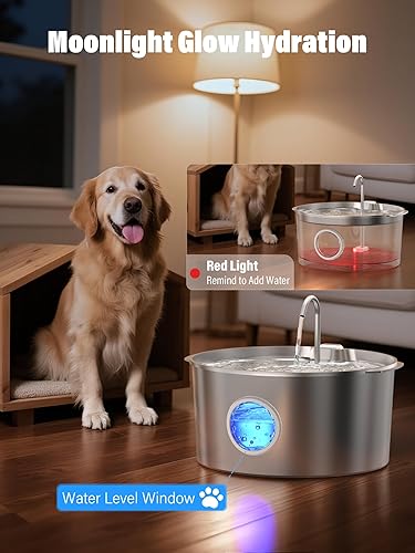 Miniatura 6 de Fuente de agua para perros de 3.4 galones para perros grandes, fuente de agua extra grande de acero inoxidable para mascotas, dispensador de agua
