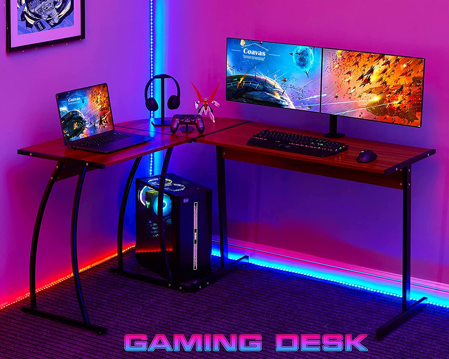 ComputerDesk Office Desk LShaped Wood Corner Desk Computer