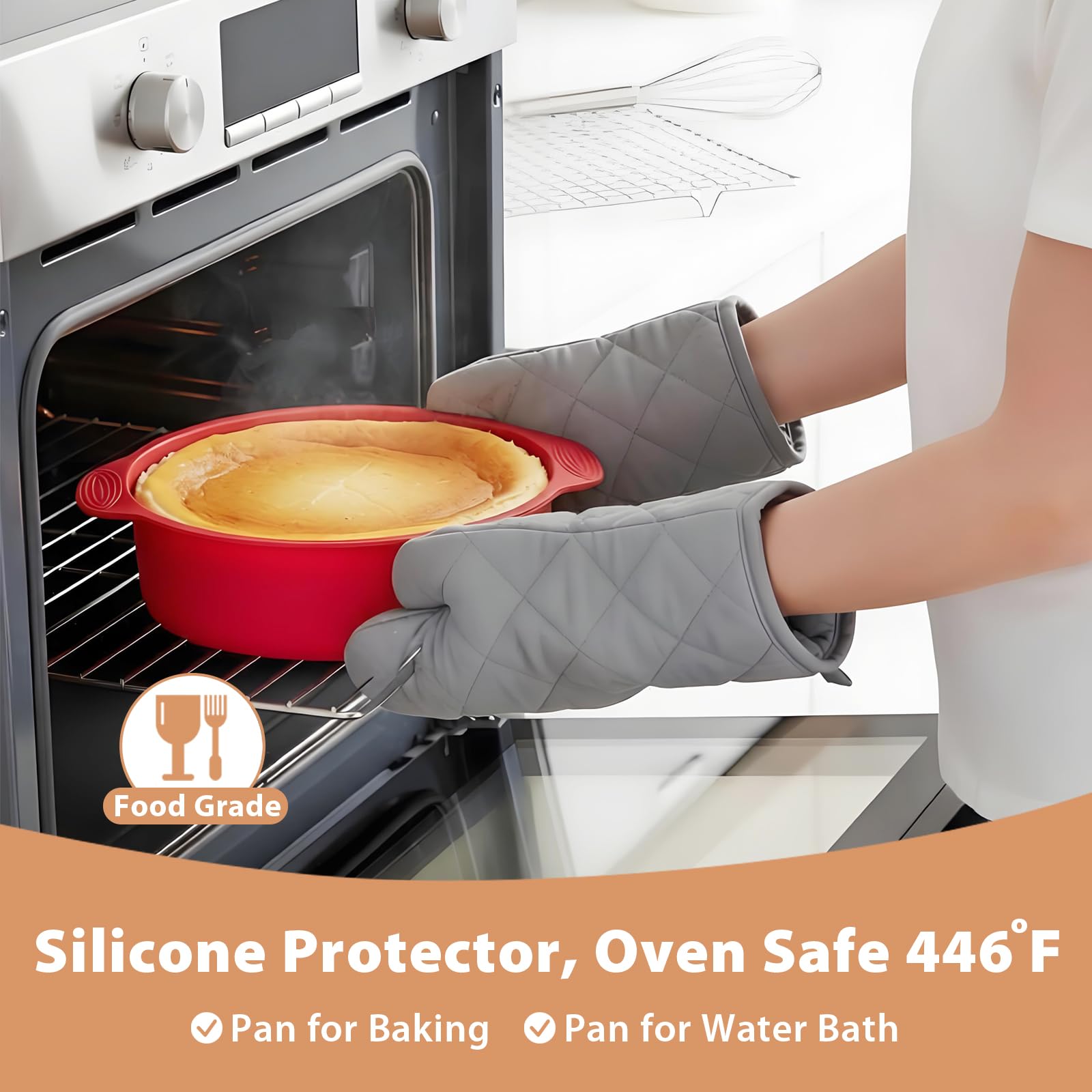 Molde desmontable de acero inoxidable de 9 pulgadas, antiadherente, a prueba de fugas, para tarta de queso, molde para tartas de queso con protector, molde redondo para tartas con fondo