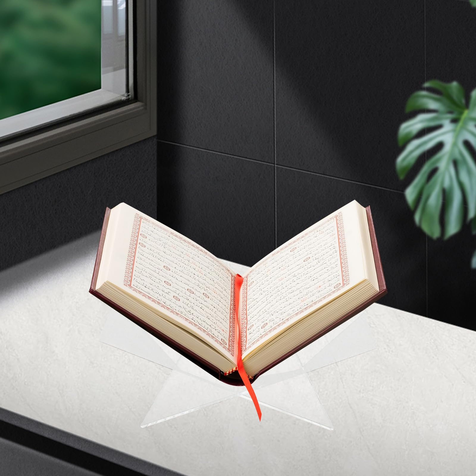 Atril de Lectura de Cocina Porta Libros Abierto X de Acrílico, Soporte Vertical Inclinado, Resistente al Desgaste, para Exhibición Comercial y Lectura