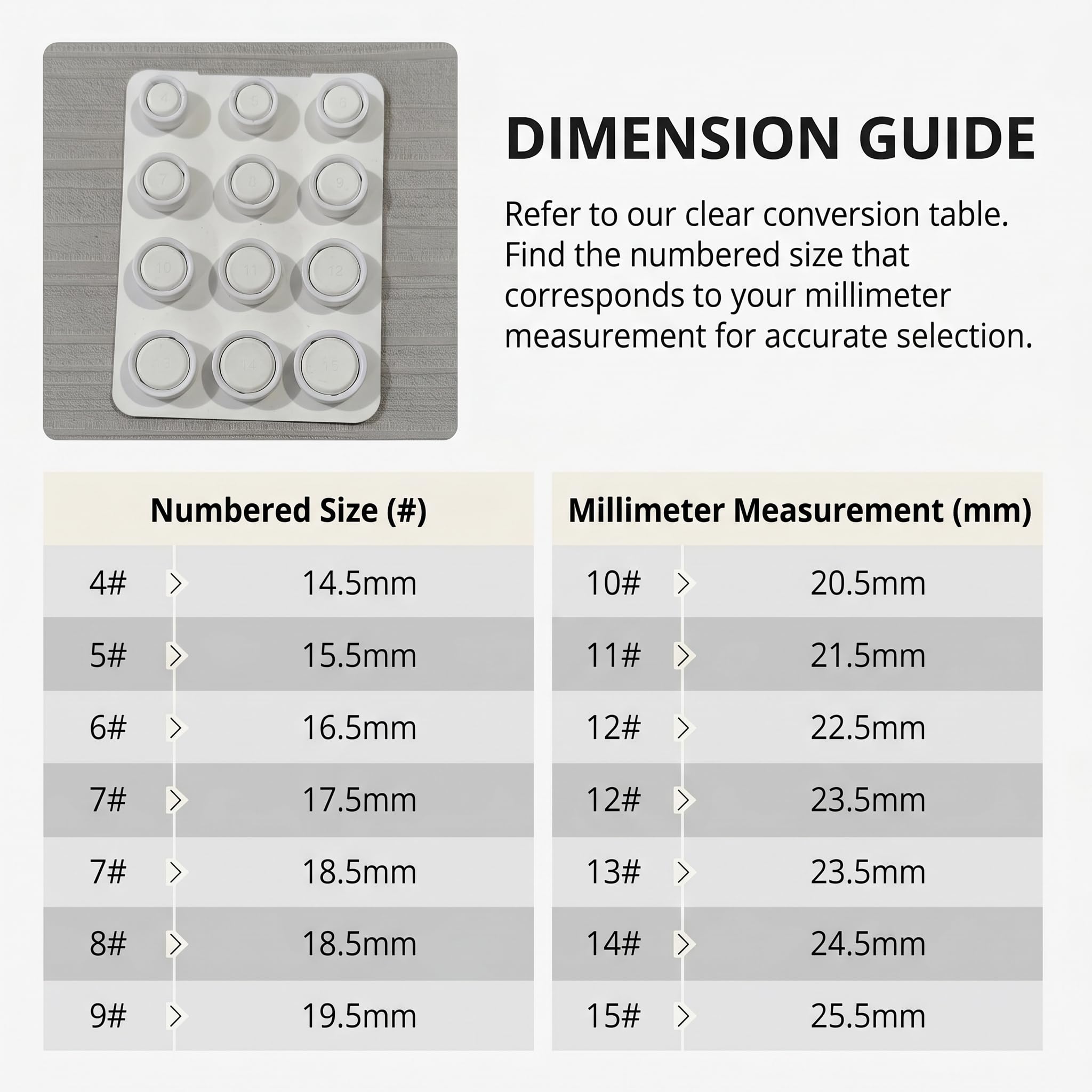 Baguier Mesure Doigt Français, Mesure Doigt pour Bague en Plastique, Outil de Mesure Bague avec Douze Tailles de 4 à 15, Kit Mesureur Tour de Doigt Portable Blanc pour Hommes et Femmes