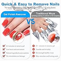 Vista 7 de Gel Nail Polish Remover,Professional Gel Polish Remover Kit with Cuticle Oil for Nails(1pc nail file,cuticle pusher)