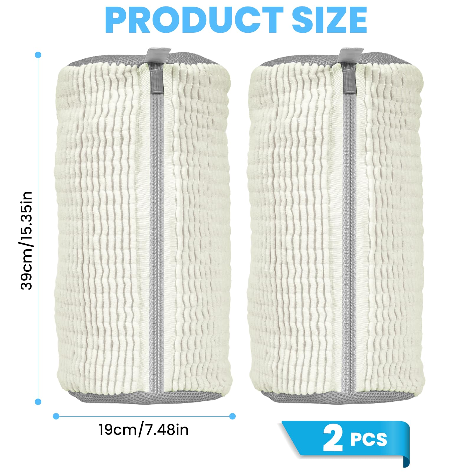 Zorplex 2 Pezzi Sacchetto Scarpe Lavatrice, Borsa da Bucato Riutilizzabile in Tessuto Resistente con Cerniera Nascosta, Scarpe Sportive, Pulizia 360° per Sneakers, Scarpe a Rete (2 Bianco)