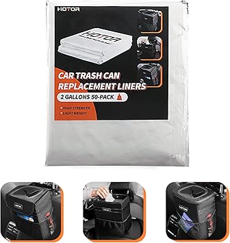 HOTOR Car Trash Bags, Liner Refills 50-Pack, Trash Can is not Included